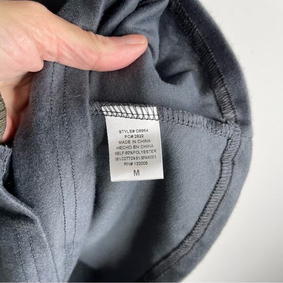 NWT Entro gray red floral embroidered stretch cross front midi dress medium - Picture 7 of 8